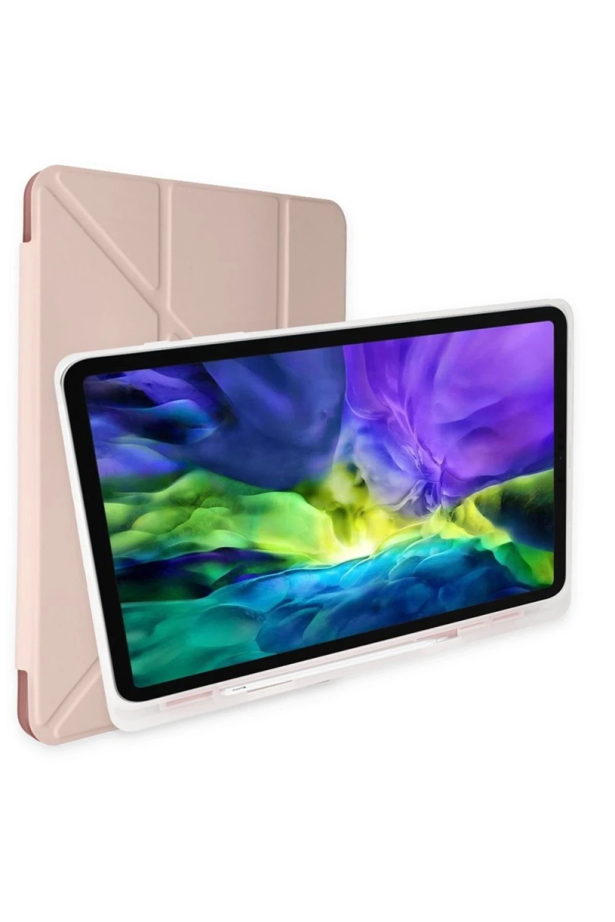 Huawei MatePad SE Kılıf Kalemlikli Mars Tablet Kılıfı - Rose Gold-(5796)