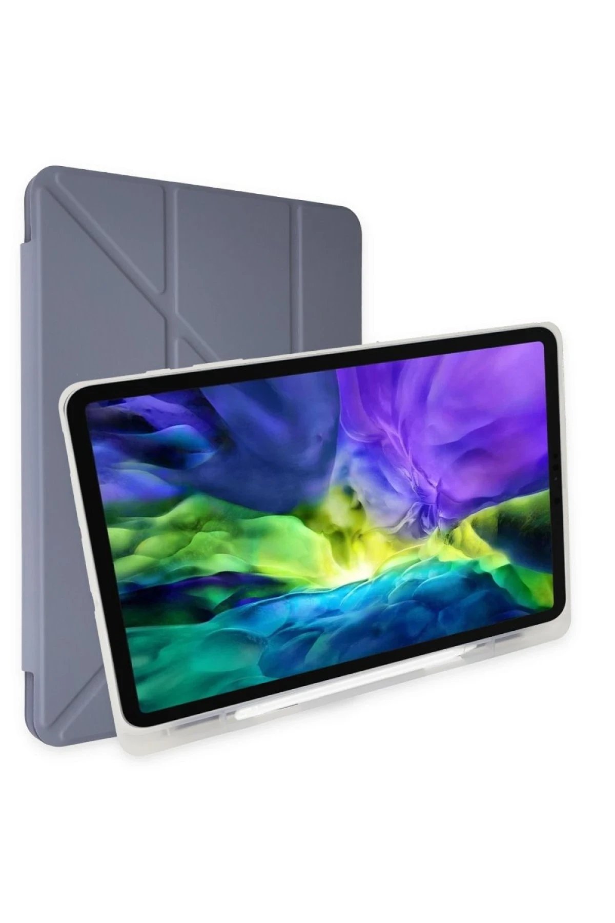 Huawei MatePad SE Kılıf Kalemlikli Mars Tablet Kılıfı - Lila-(5796)