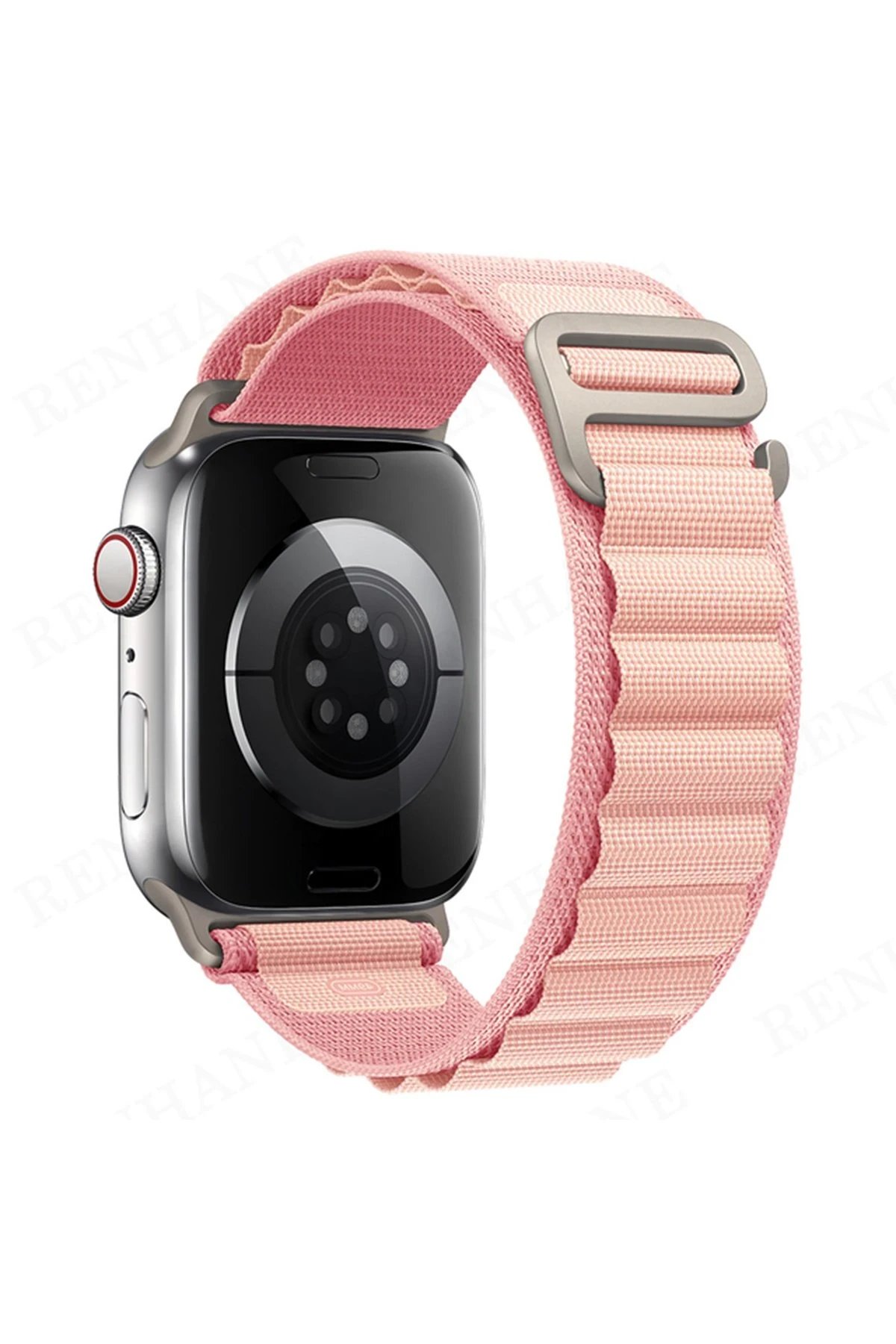 Apple Watch 42mm Mountain Kordon - Pembe-(5796)