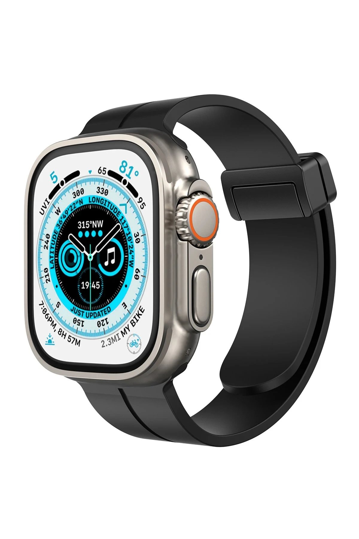 Apple Watch 38mm KR412 Elegance Stylısh Kordon - Siyah-(5796)