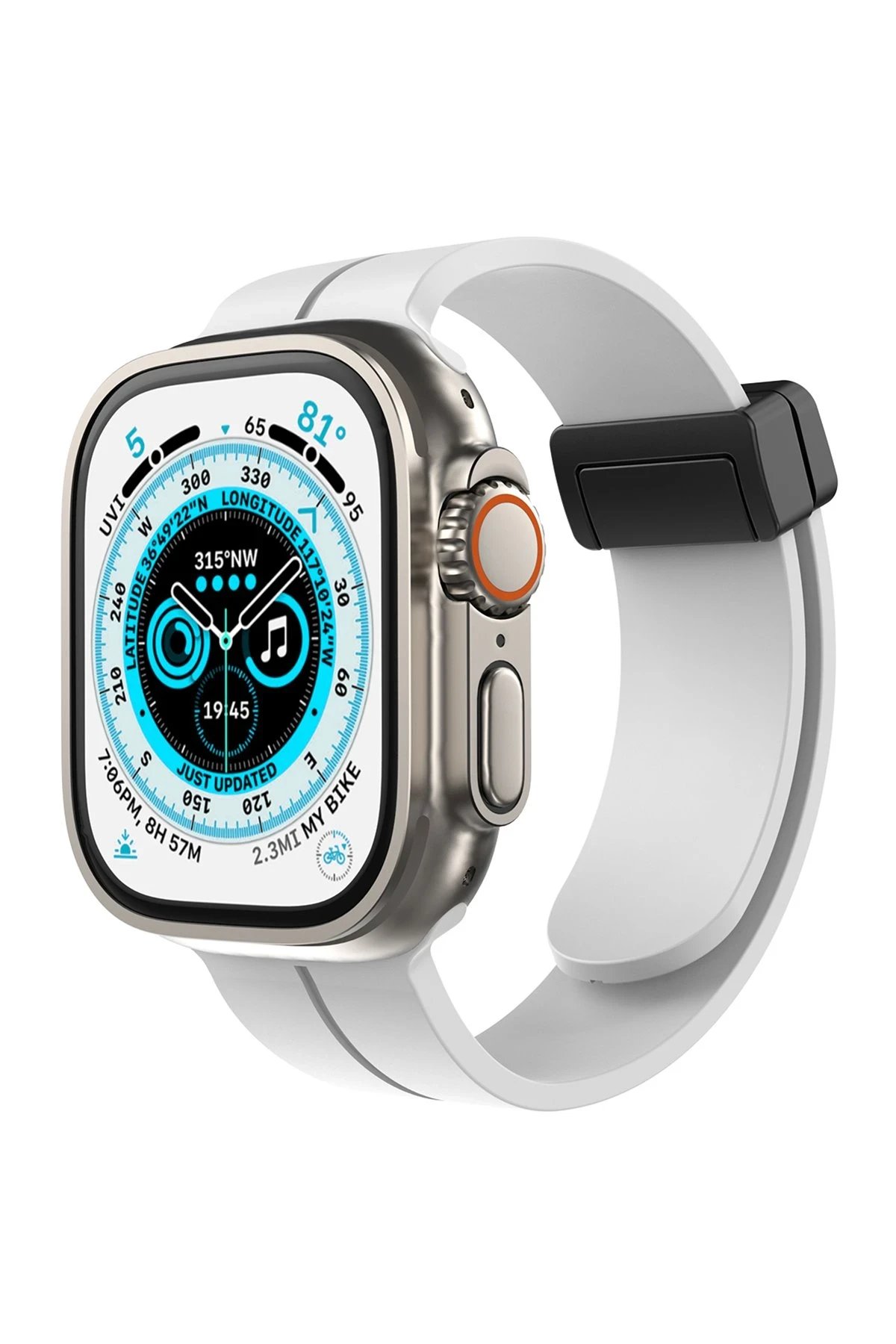 Apple Watch 38mm KR412 Elegance Stylısh Kordon - Beyaz-(5796)