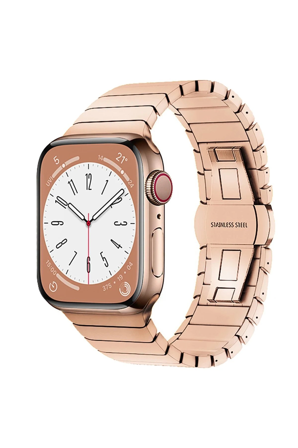 Apple Watch 42mm KR413 Fine Steel Kordon - Rose-(5796)