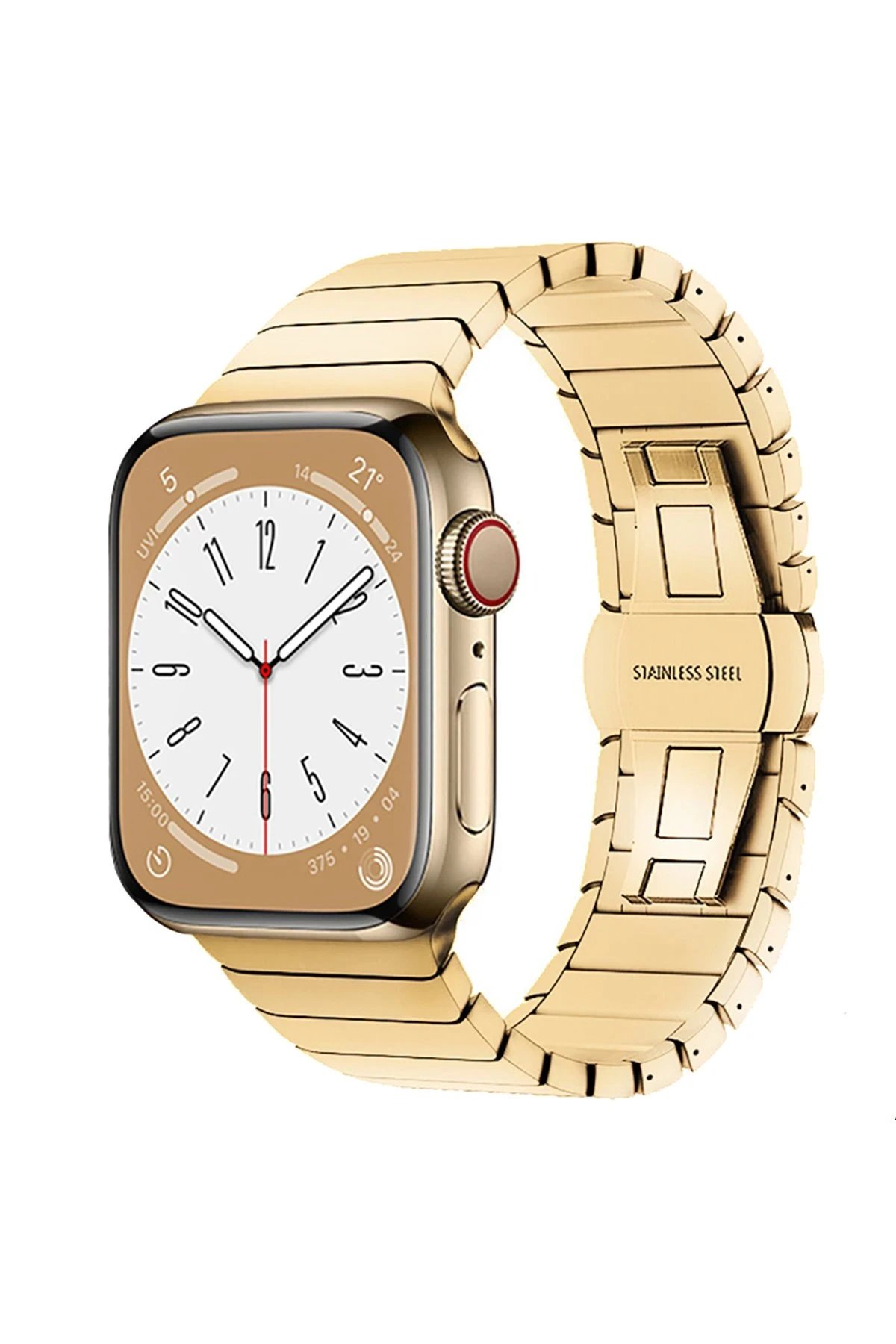 Apple Watch 42mm KR413 Fine Steel Kordon - Gold-(5796)