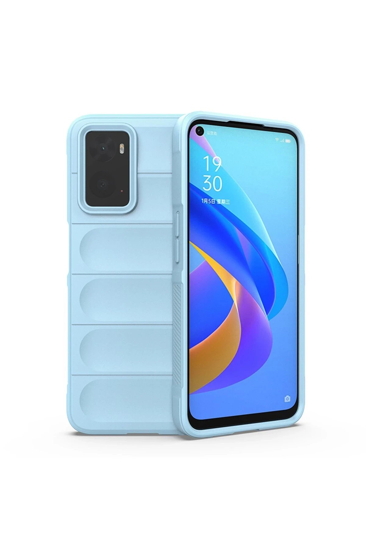 Realme 9i 4G Kılıf Optimum Silikon - Sky Blue-(5796)