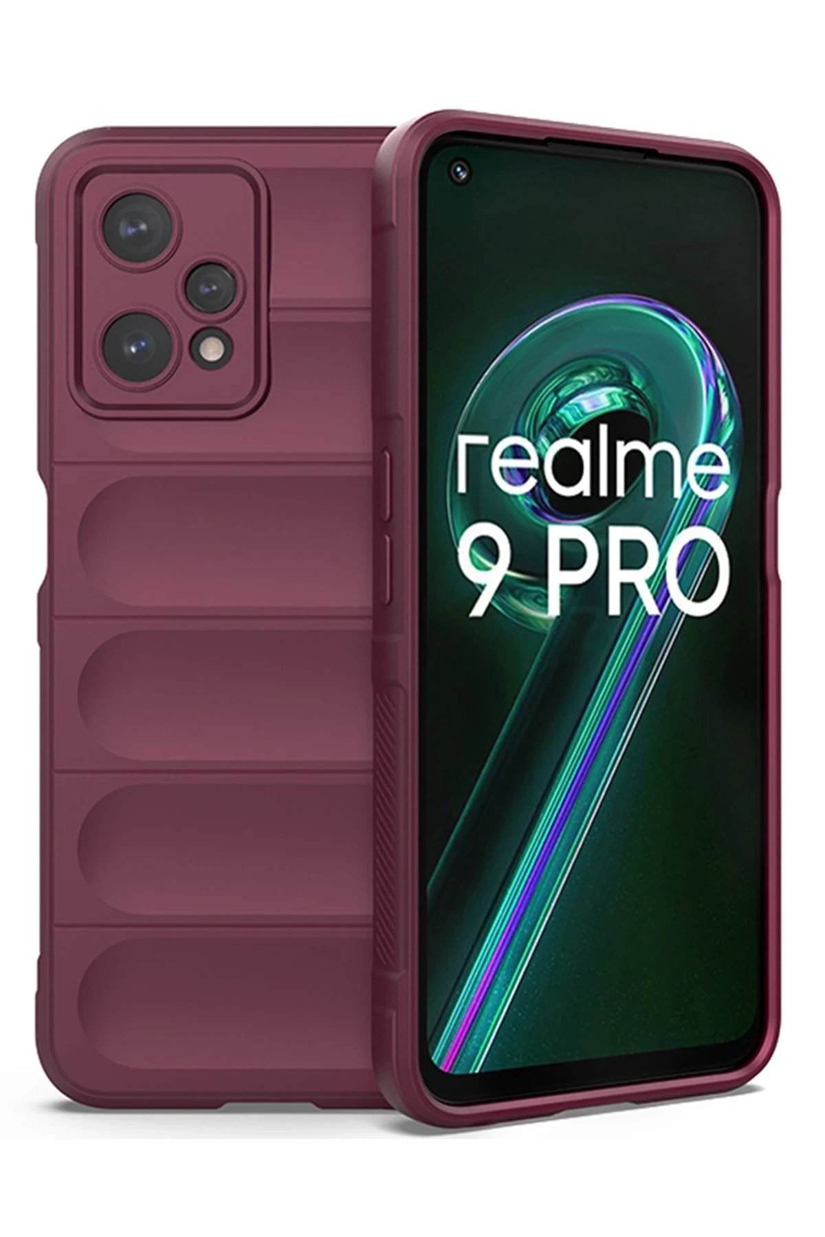 Realme 9 Pro 5G Kılıf Optimum Silikon - Bordo-(5796)