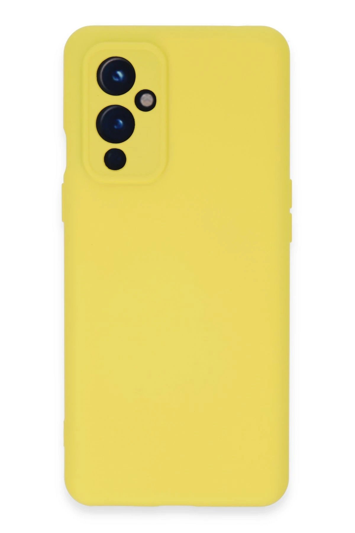 One Plus 9 Kılıf Nano içi Kadife Silikon - Sarı-(5796)