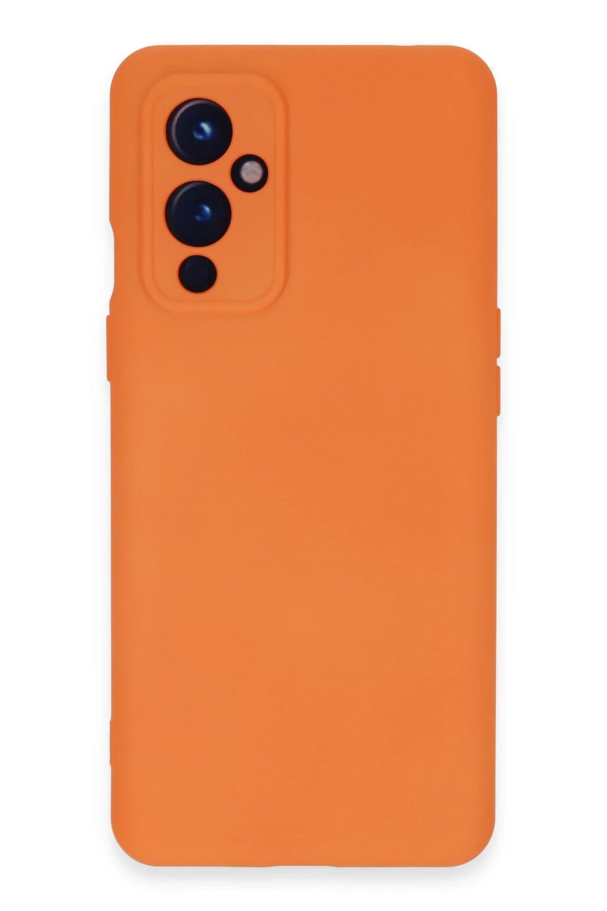 One Plus 9 Kılıf Nano içi Kadife Silikon - Turuncu-(5796)