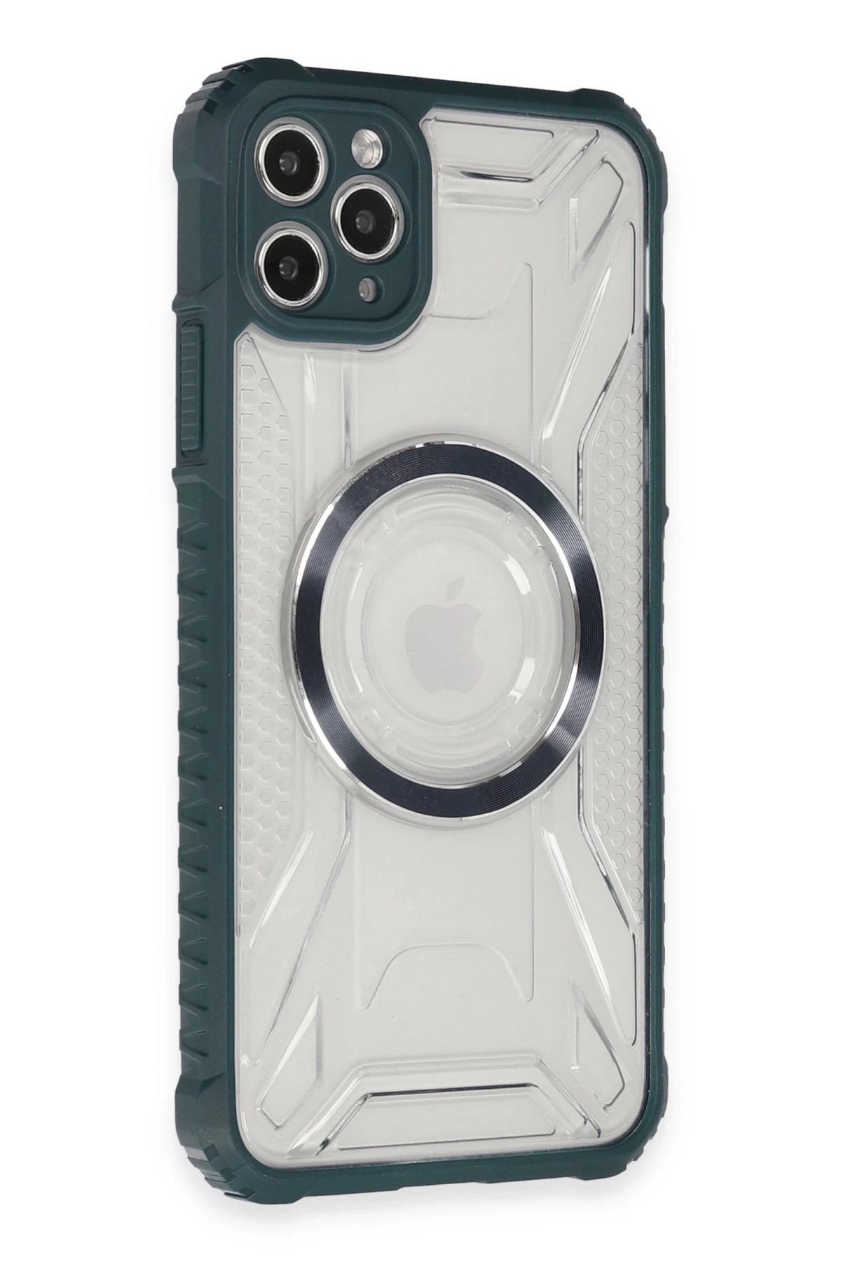 iPhone 11 Pro Max Kılıf Prag Magneticsafe Kapak - Koyu Yeşil-(5796)