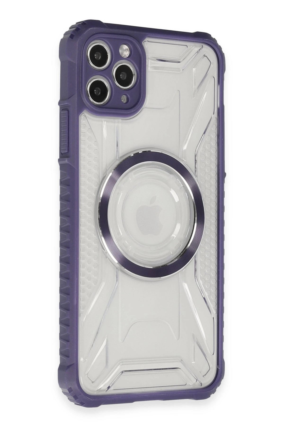 iPhone 11 Pro Max Kılıf Prag Magneticsafe Kapak - Derin Mor-(5796)