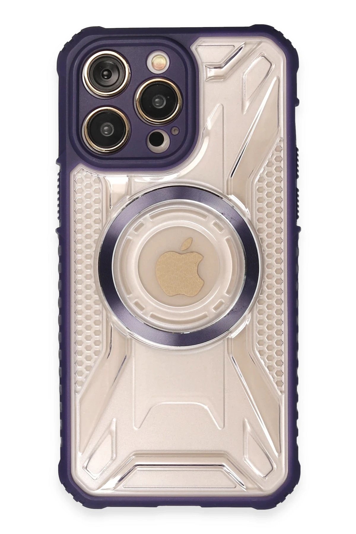 iPhone 13 Pro Max Kılıf Prag Magneticsafe Kapak - Derin Mor-(5796)