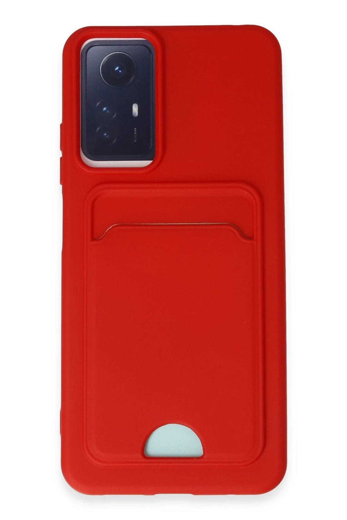 Xiaomi Redmi Note 12S Kılıf Kelvin Kartvizitli Silikon - Kırmızı-(5796)