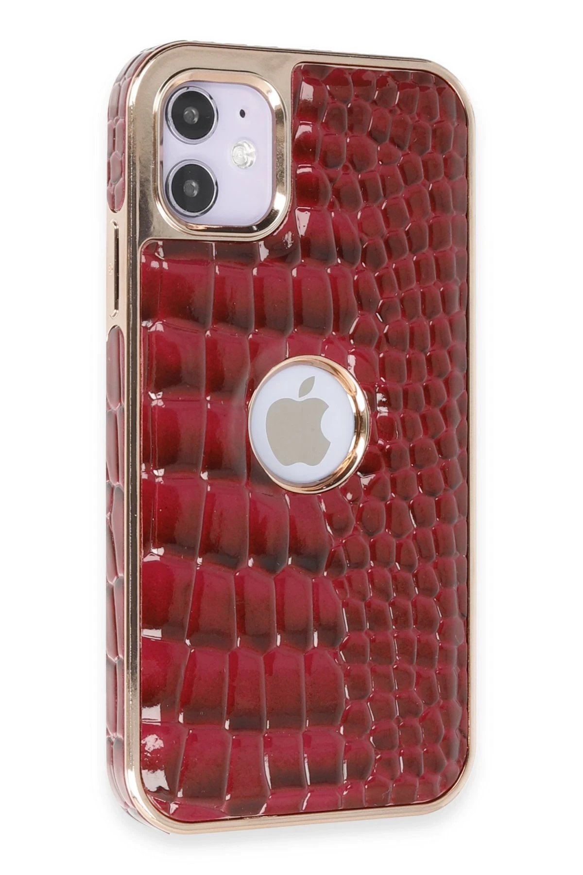 iPhone 11 Kılıf Snake Kapak - Bordo-(5796)