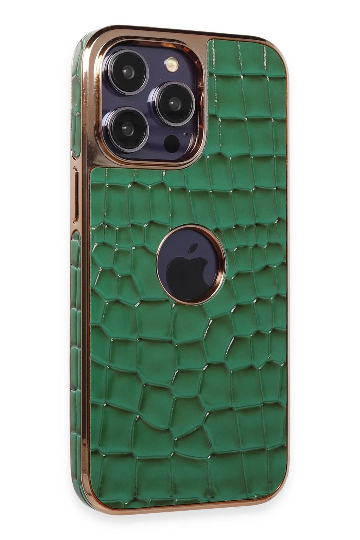 iPhone 14 Pro Kılıf Snake Kapak - Koyu Yeşil-(5796)