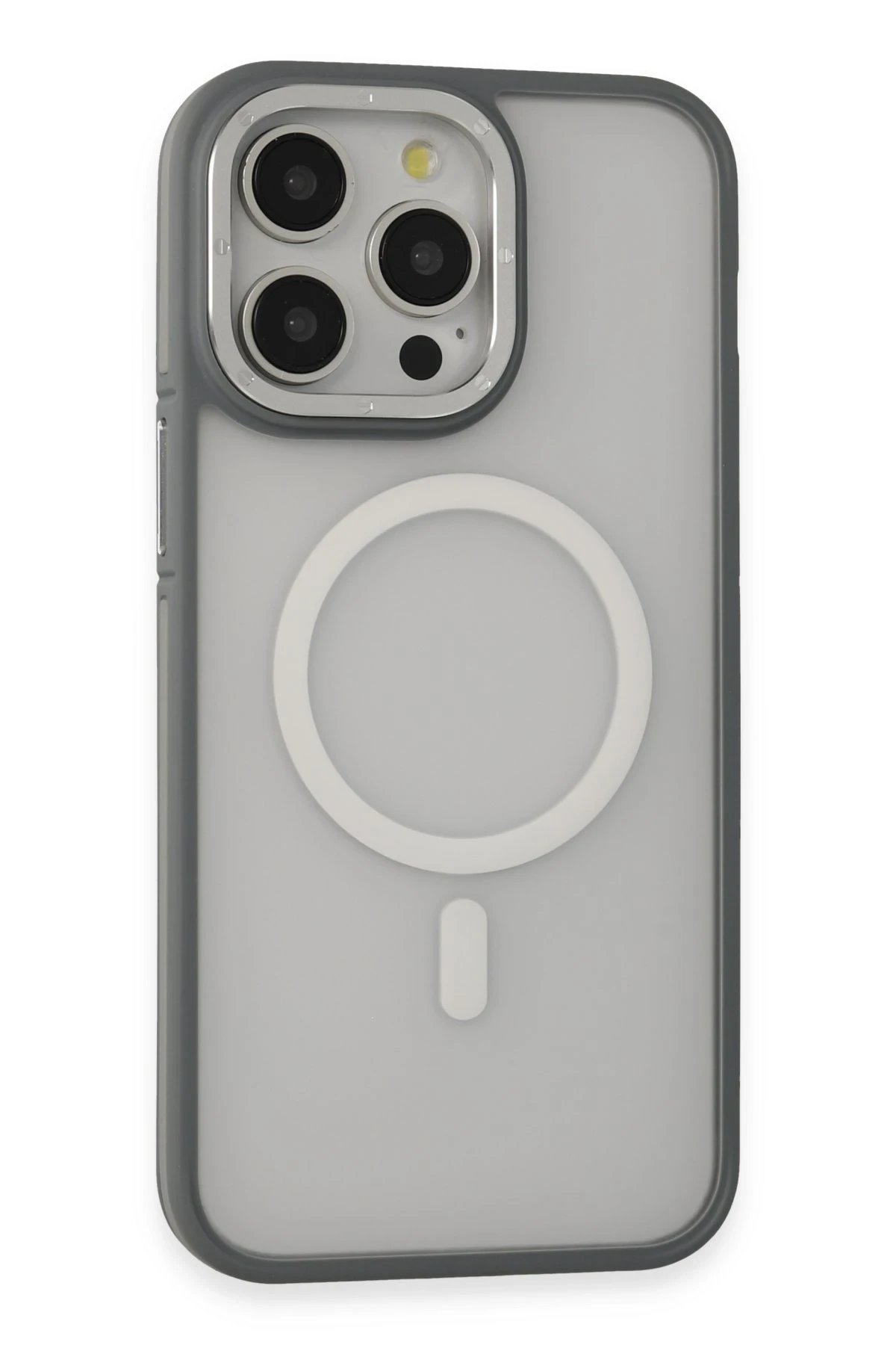 iPhone 14 Pro Max Kılıf Rocky Magsafe Kapak - Gümüş-(5796)
