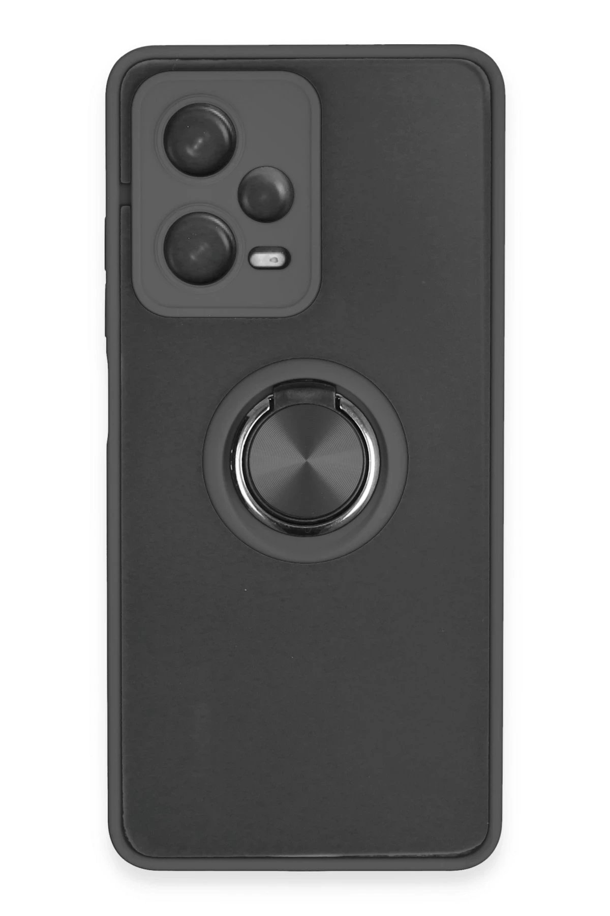 Xiaomi Redmi Note 12 Pro 5G Kılıf Montreal Yüzüklü Silikon Kapak - Siyah-(5796)