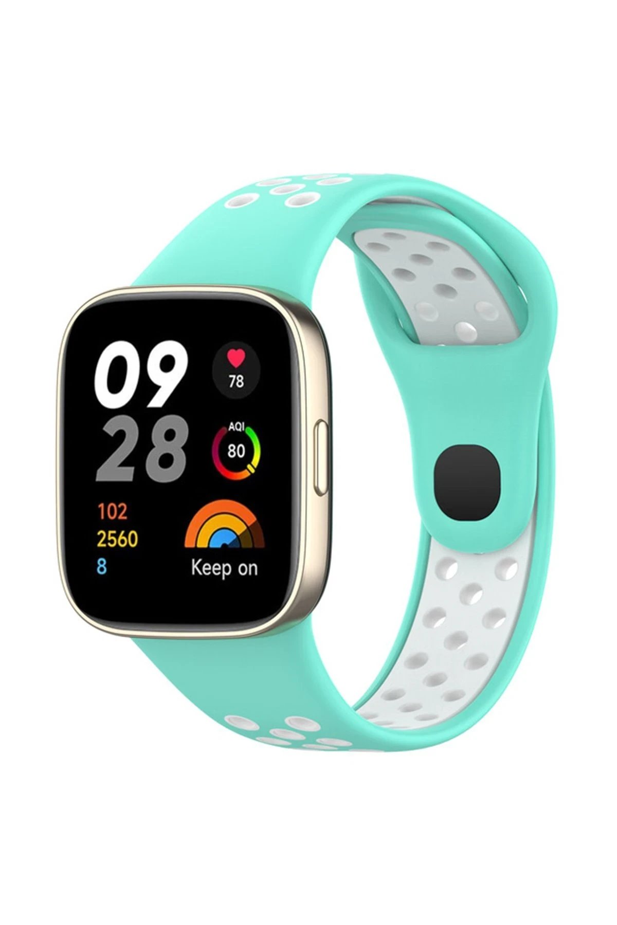 Xiaomi Redmi Watch 3 Spor Delikli Kordon - Turkuaz-Beyaz-(5796)