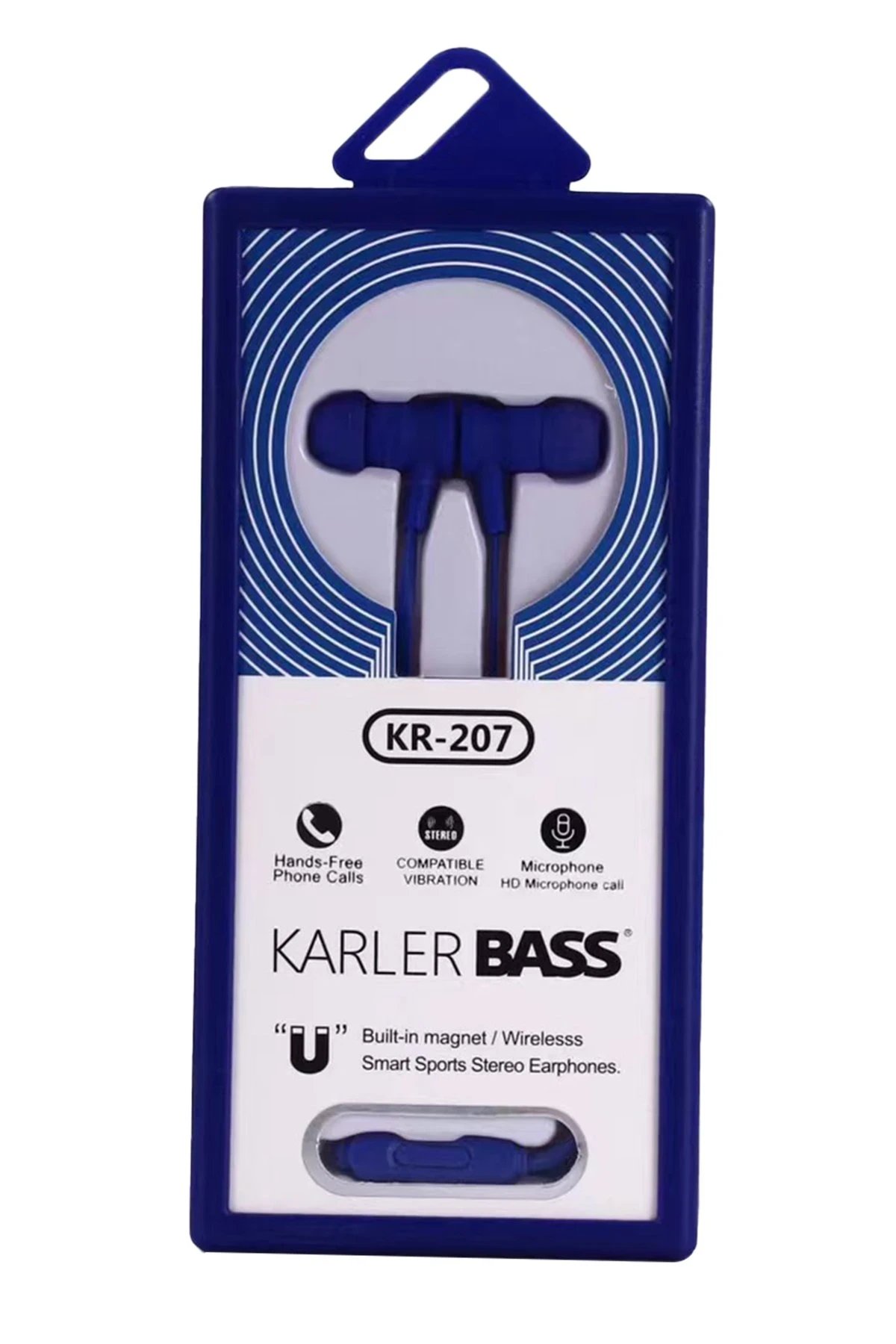 KR-207 Mıknatıslı Kablolu Kulaklık - Lacivert-(5796)