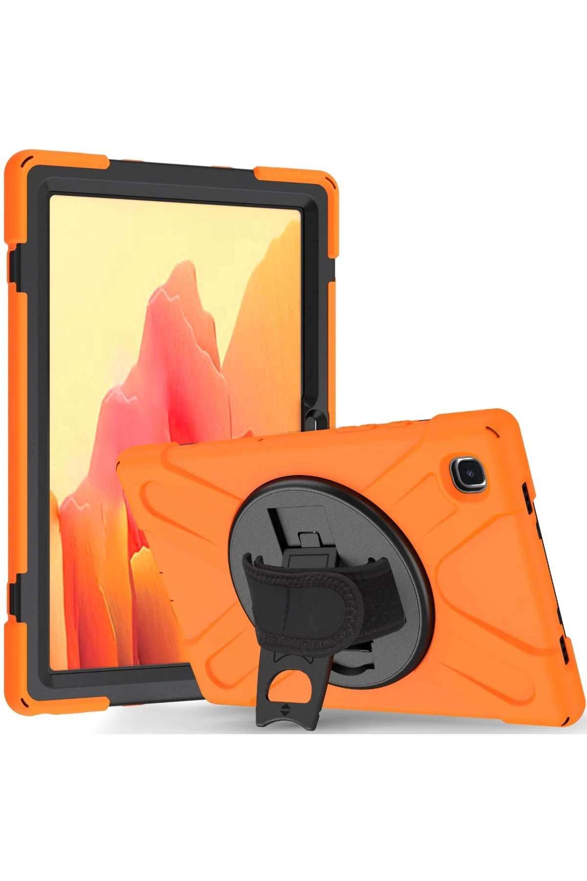 Samsung Galaxy T220 Tab A7 Lite 8.7 Kılıf Amazing Tablet Kapak - Turuncu-(5796)
