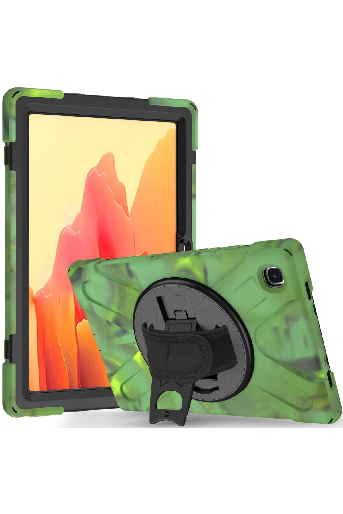 Samsung Galaxy T220 Tab A7 Lite 8.7 Kılıf Amazing Tablet Kapak - Kamuflaj-(5796)