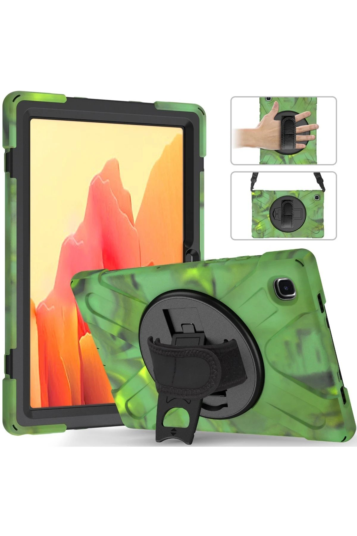 Samsung Galaxy X200 Tab A8 10.5 Kılıf Amazing Tablet Kapak - Kamuflaj-(5796)
