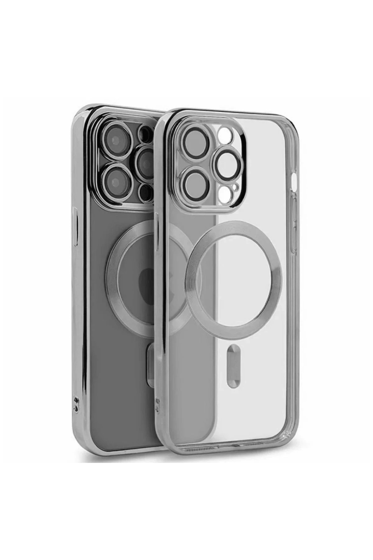 iPhone 15 Pro Max Kılıf Kross Magneticsafe Kapak - Gümüş-(5796)
