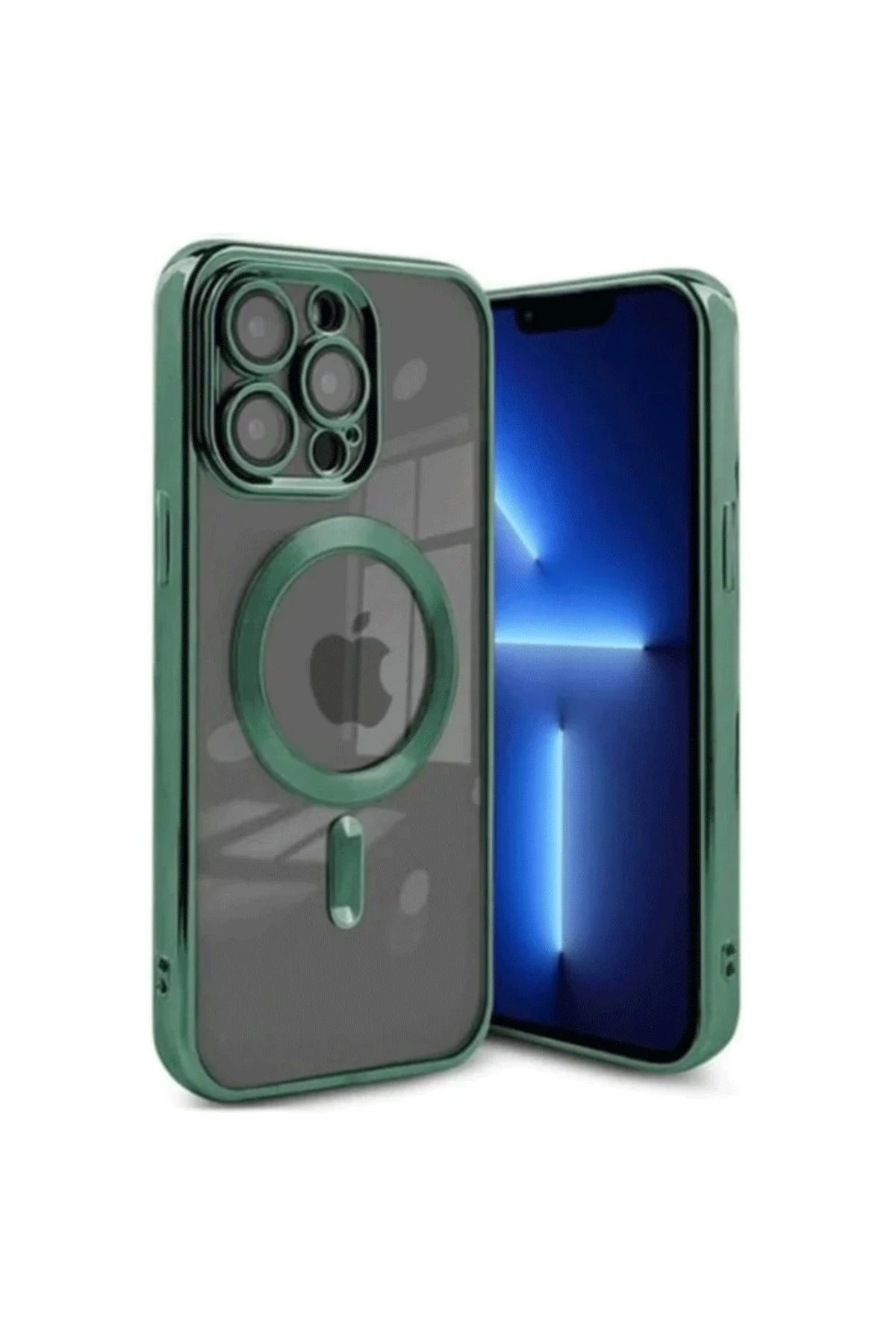iPhone 15 Pro Max Kılıf Kross Magneticsafe Kapak - Koyu Yeşil-(5796)