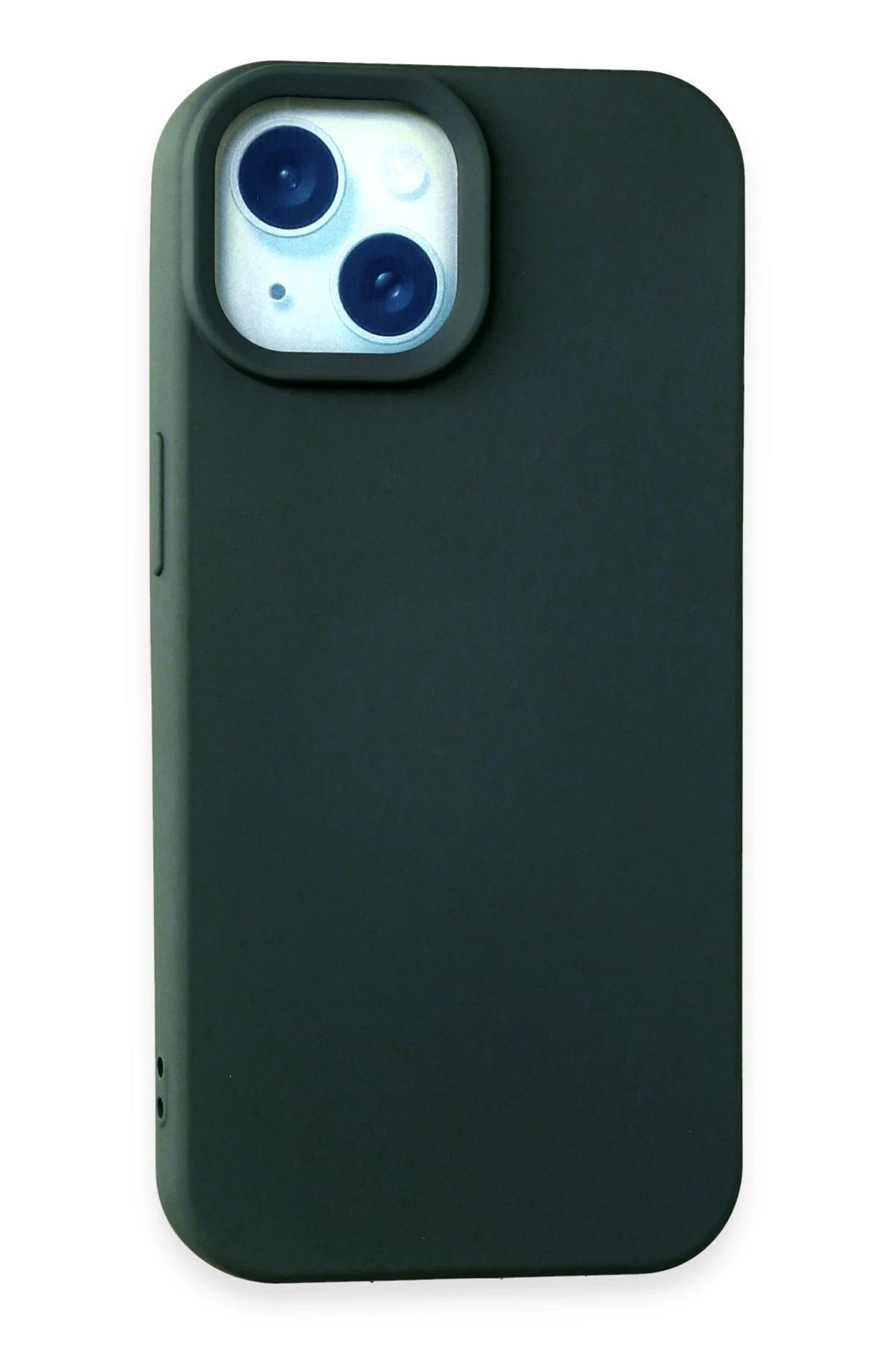iPhone 15 Kılıf Nano içi Kadife Silikon - Koyu Yeşil-(5796)