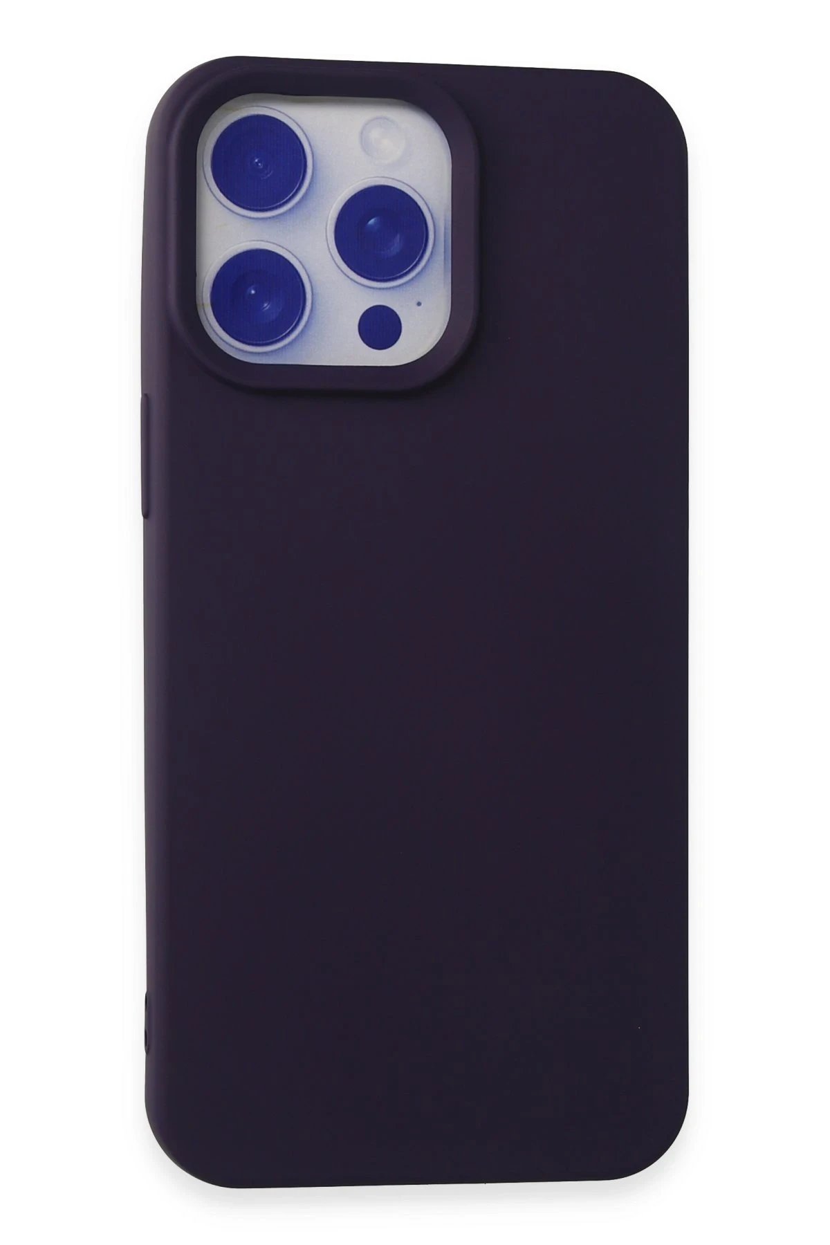 iPhone 15 Pro Kılıf Nano içi Kadife Silikon - Mor-(5796)