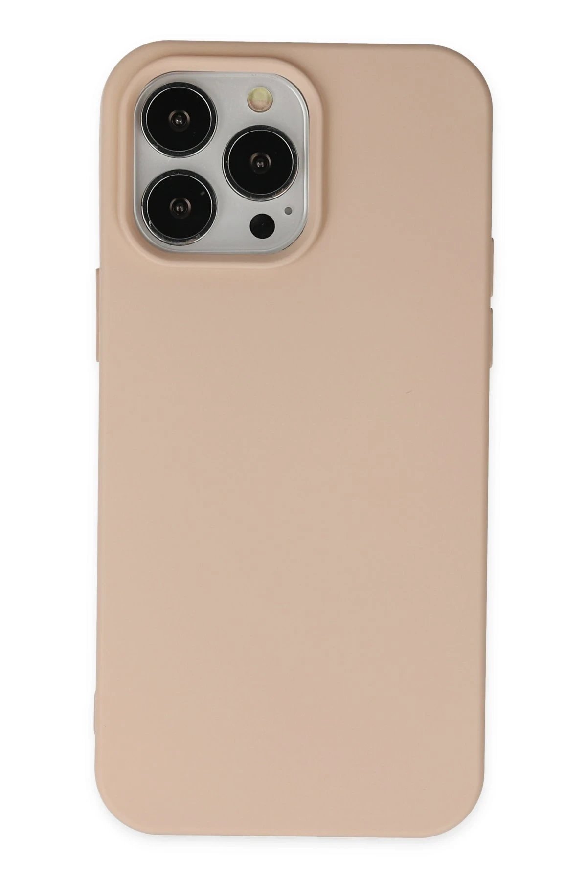 iPhone 15 Pro Kılıf Nano içi Kadife Silikon - Pudra-(5796)