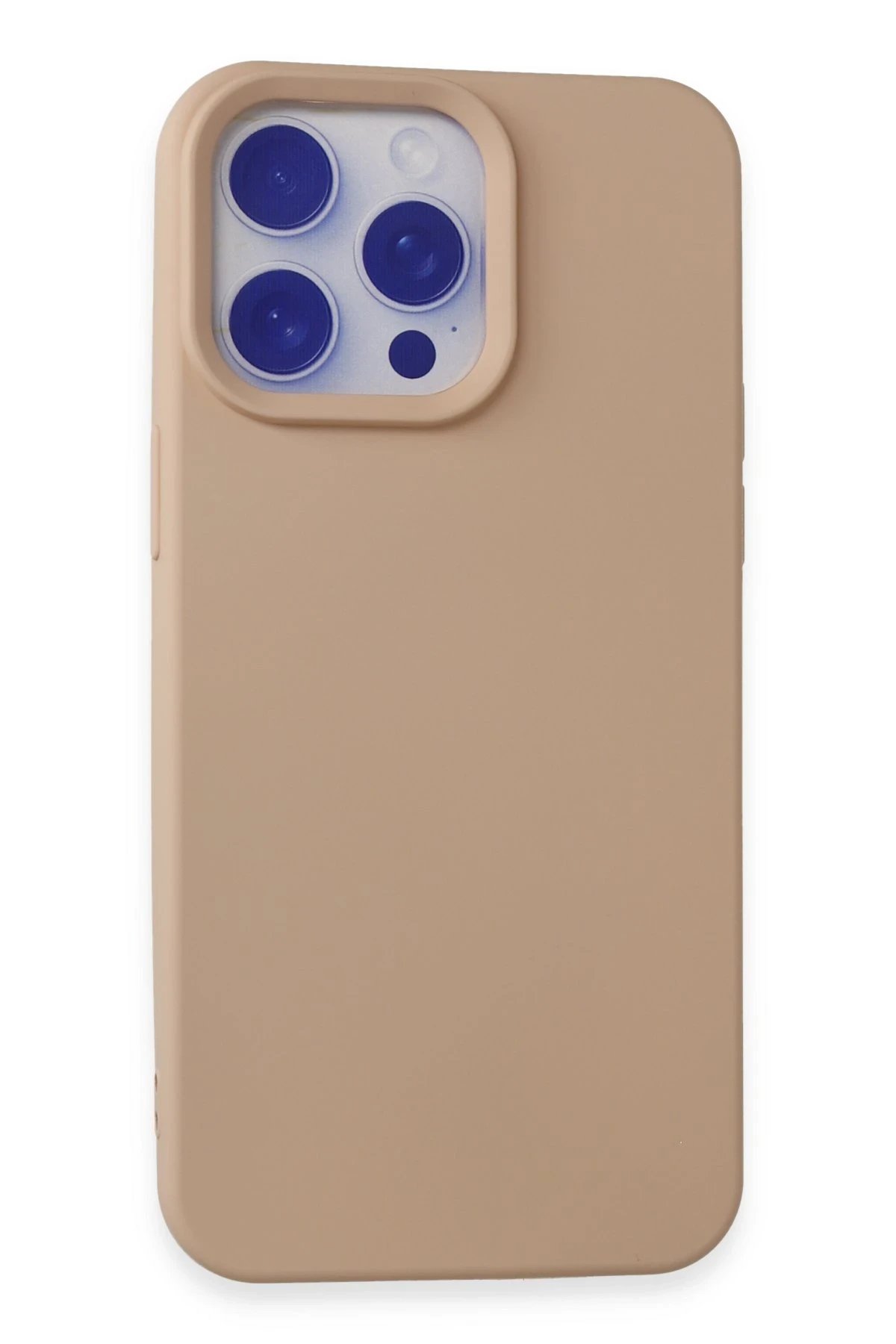 iPhone 15 Pro Max Kılıf Nano içi Kadife Silikon - Pudra-(5796)