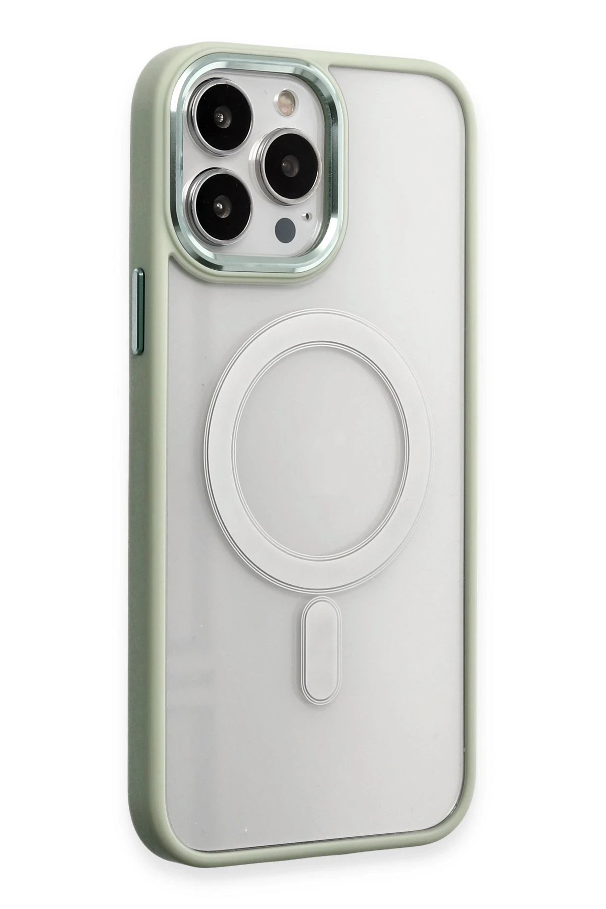 iPhone 15 Pro Max Kılıf Room Magneticsafe Silikon - Su Yeşili-(5796)