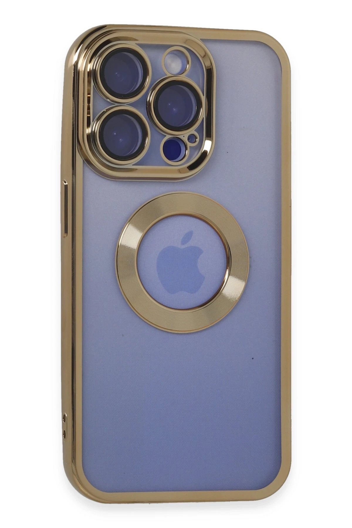 iPhone 15 Pro Kılıf Slot Silikon - Gold-(5796)