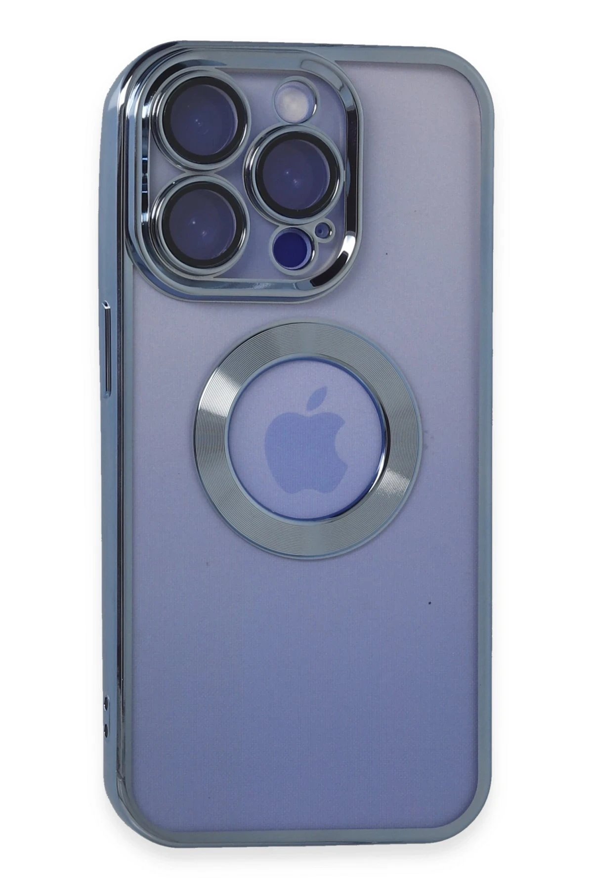 iPhone 15 Pro Kılıf Slot Silikon - Sierra Blue-(5796)