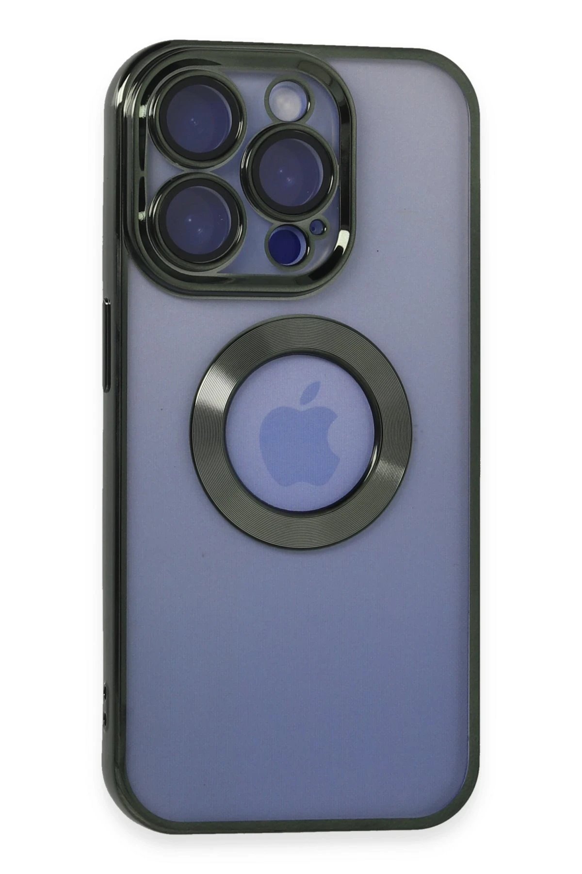 iPhone 15 Pro Kılıf Slot Silikon - Köknar Yeşili-(5796)