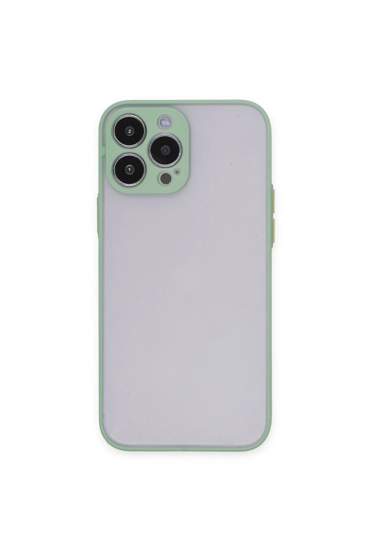 iPhone 15 Pro Max Kılıf Montreal Silikon Kapak - Açık Yeşil-(5796)
