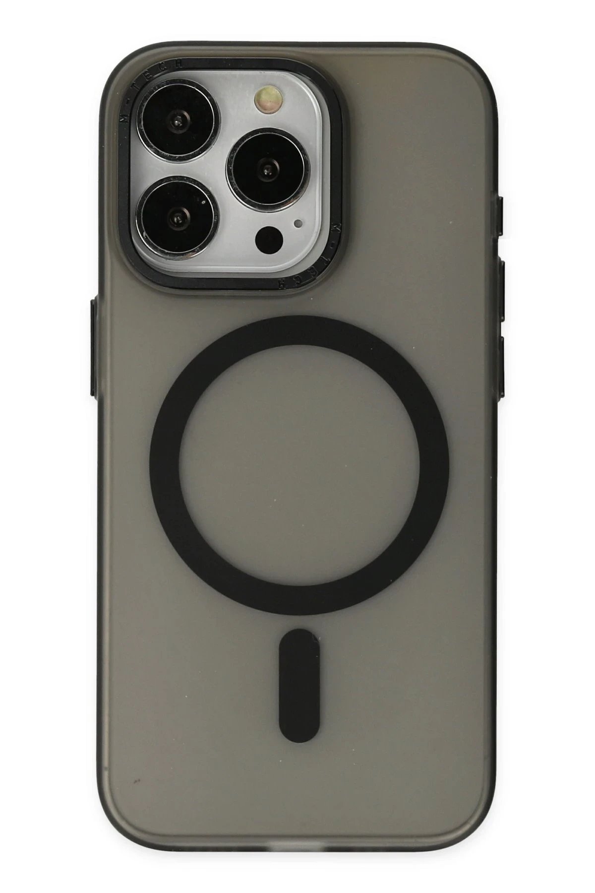 iPhone 15 Pro Kılıf Lodos Magneticsafe Mat Kapak - Siyah-(5796)