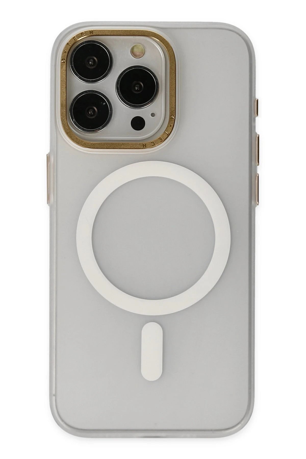 iPhone 15 Pro Max Kılıf Lodos Magneticsafe Mat Kapak - Şeffaf-(5796)
