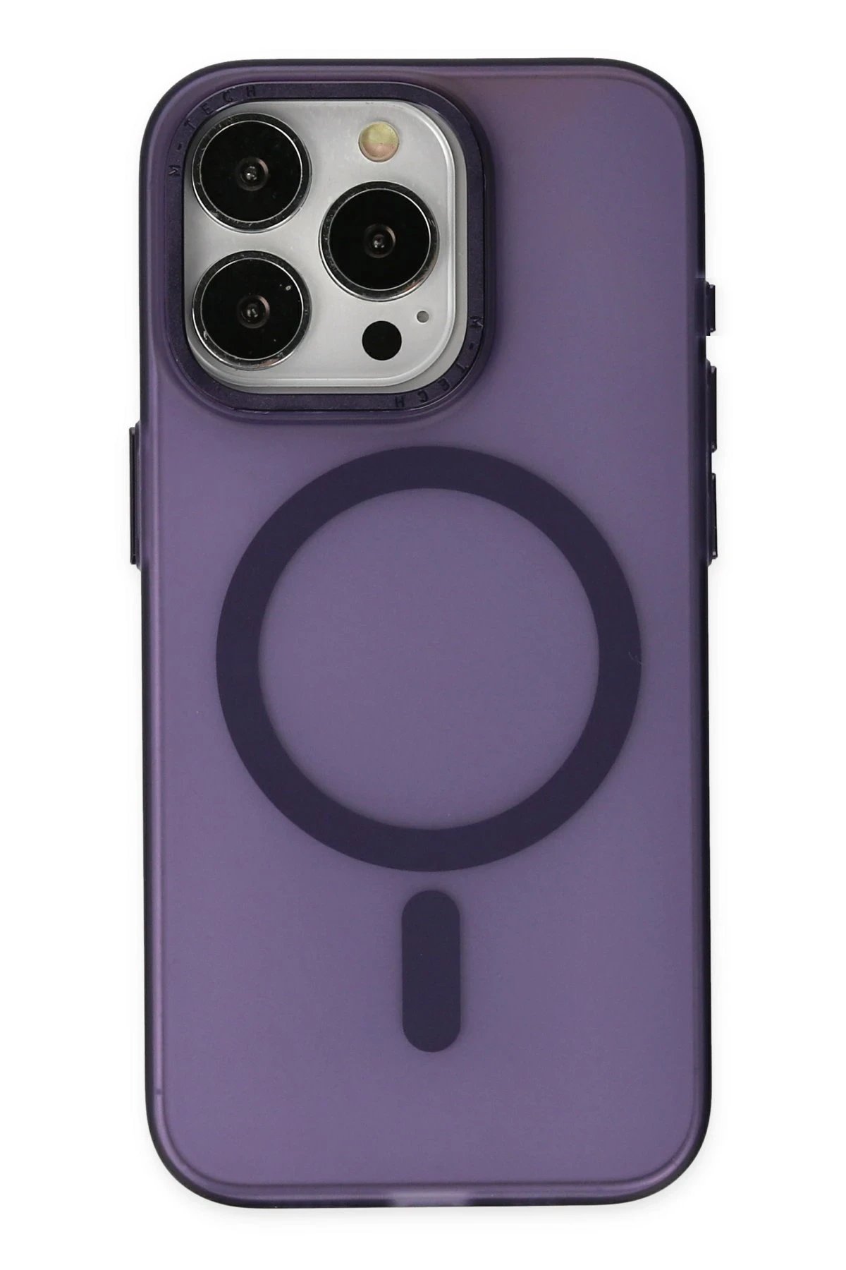 iPhone 15 Pro Max Kılıf Lodos Magneticsafe Mat Kapak - Mor-(5796)