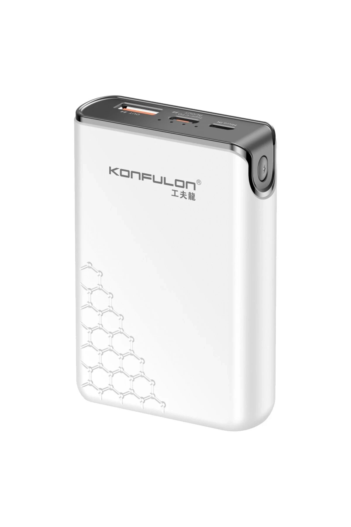 A6Q 22.5W Usb 3.0 ve 20W Type-C Çıkışlı 10.000 mAh PD Powerbank - Beyaz-(5796)