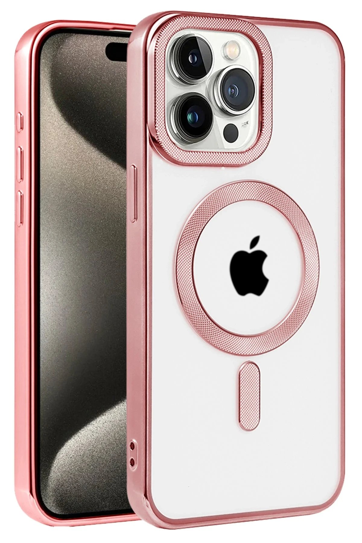 iPhone 14 Pro Max Kılıf Kronos Magsafe Kapak - Rose Gold-(5796)