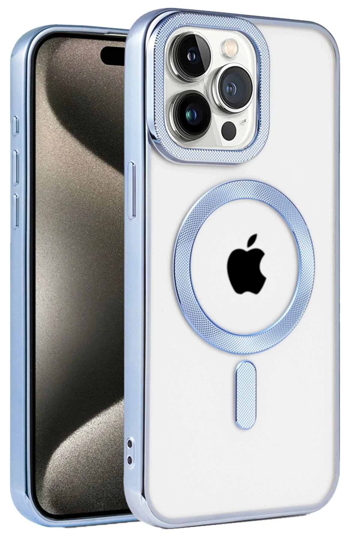 iPhone 14 Pro Max Kılıf Kronos Magsafe Kapak - Sierra Blue-(5796)