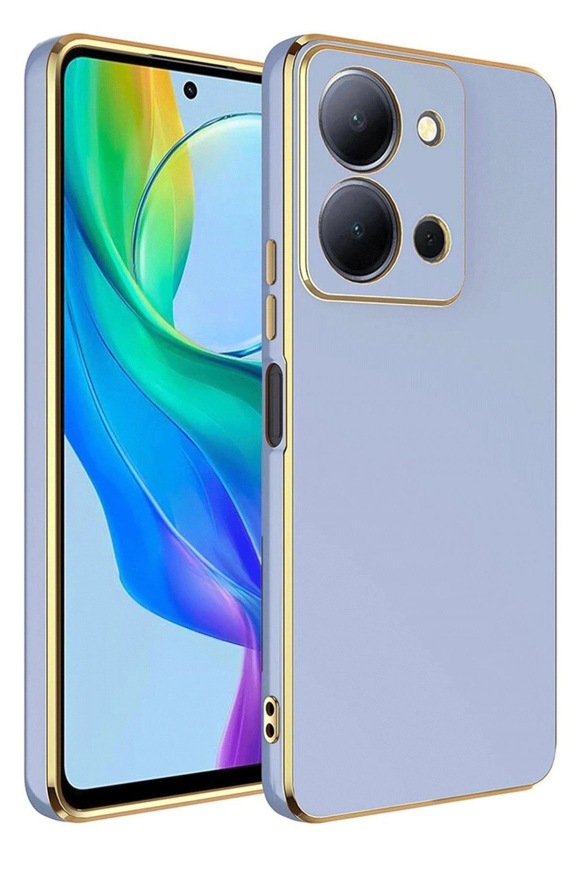 Vivo Y36 Kılıf Volet Silikon - Mavi-(5796)