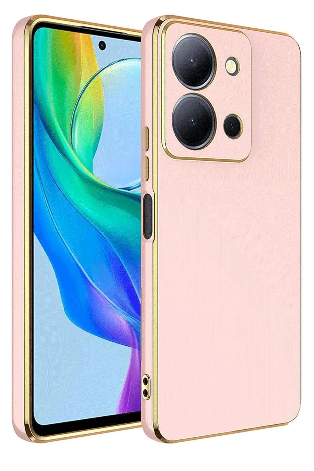 Vivo Y36 Kılıf Volet Silikon - Pembe-(5796)