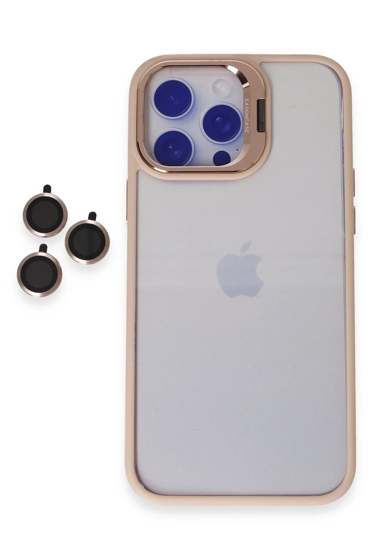 iPhone 14 Pro Kılıf Roblox Lens Standlı Kapak - Pudra-(5796)