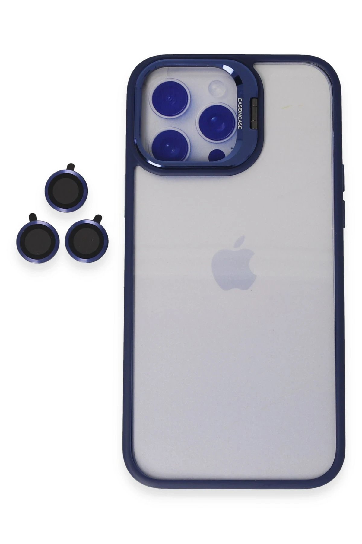 iPhone 15 Pro Kılıf Roblox Lens Standlı Kapak - Lacivert-(5796)