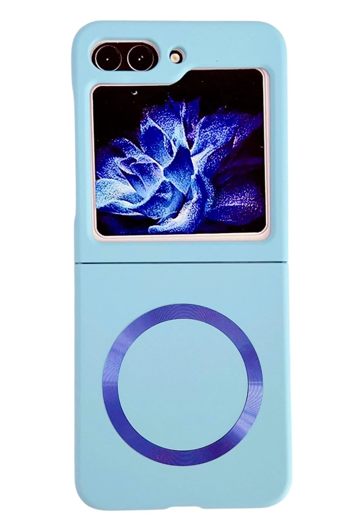 Samsung Galaxy Z Flip 5 Kılıf Mata Fold Kapak - Sierra Blue-(5796)