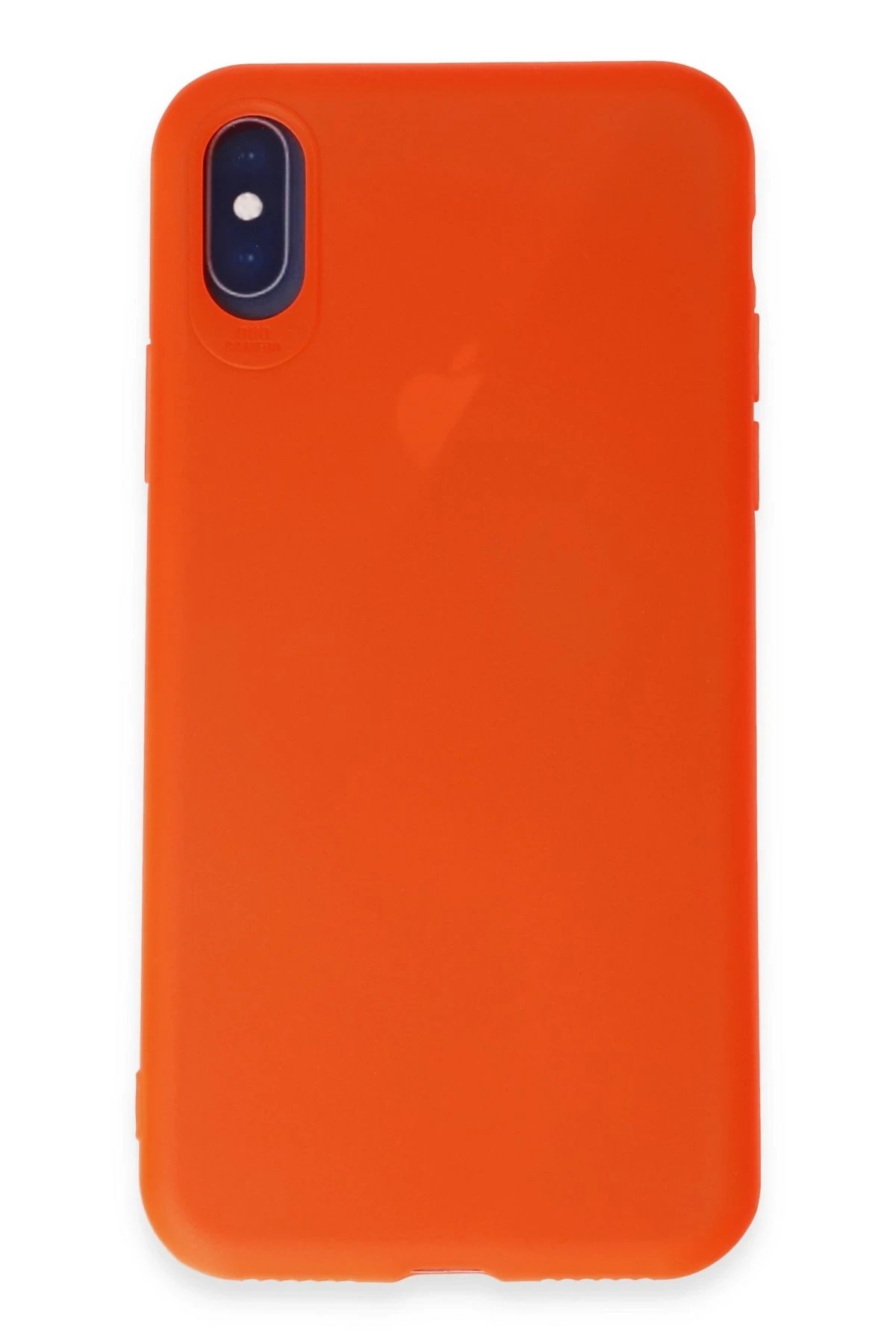 iPhone X Kılıf First Silikon - Parlak Turuncu-(5796)