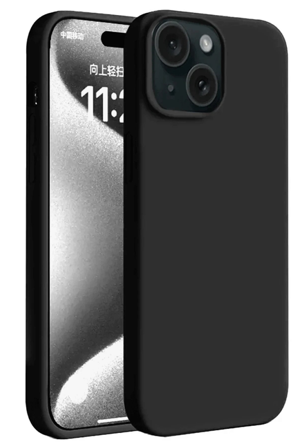 iPhone 15 Kılıf First Silikon - Siyah-(5796)
