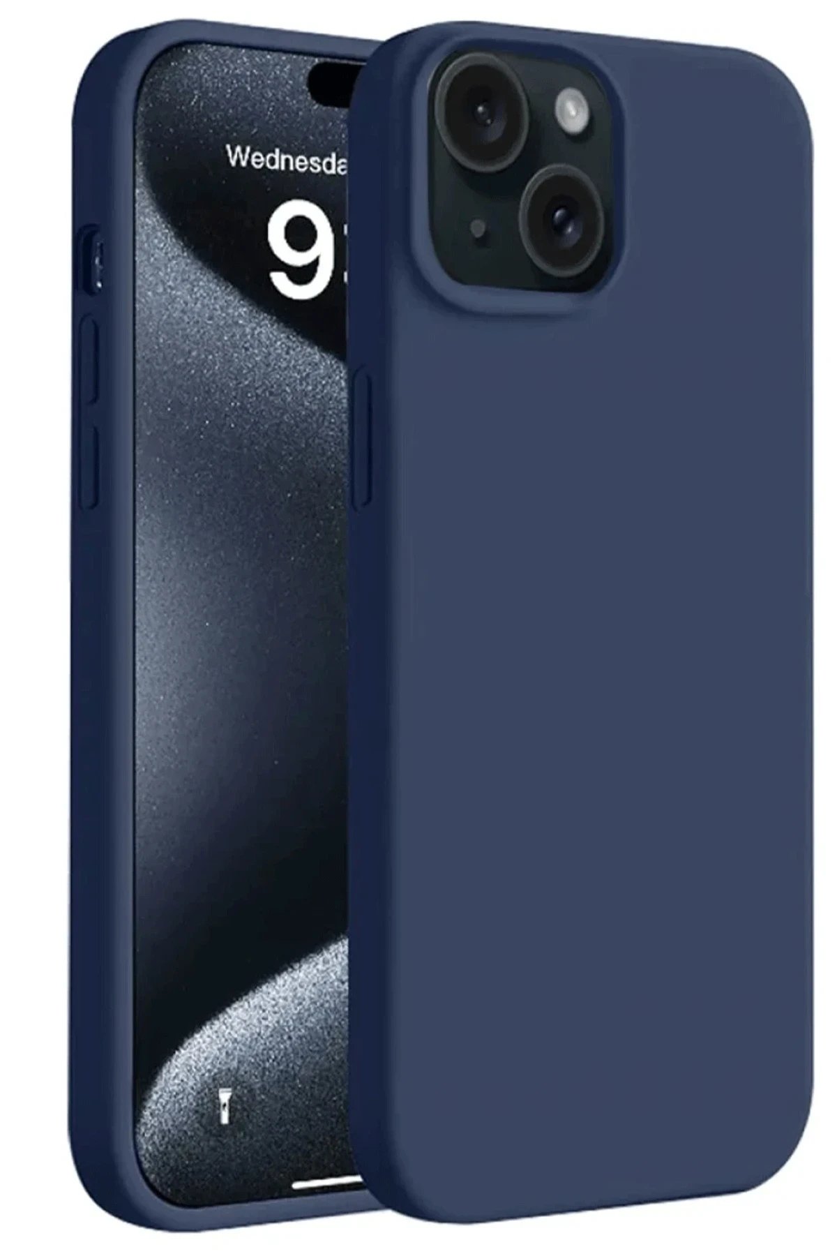 iPhone 15 Plus Kılıf First Silikon - Lacivert-(5796)