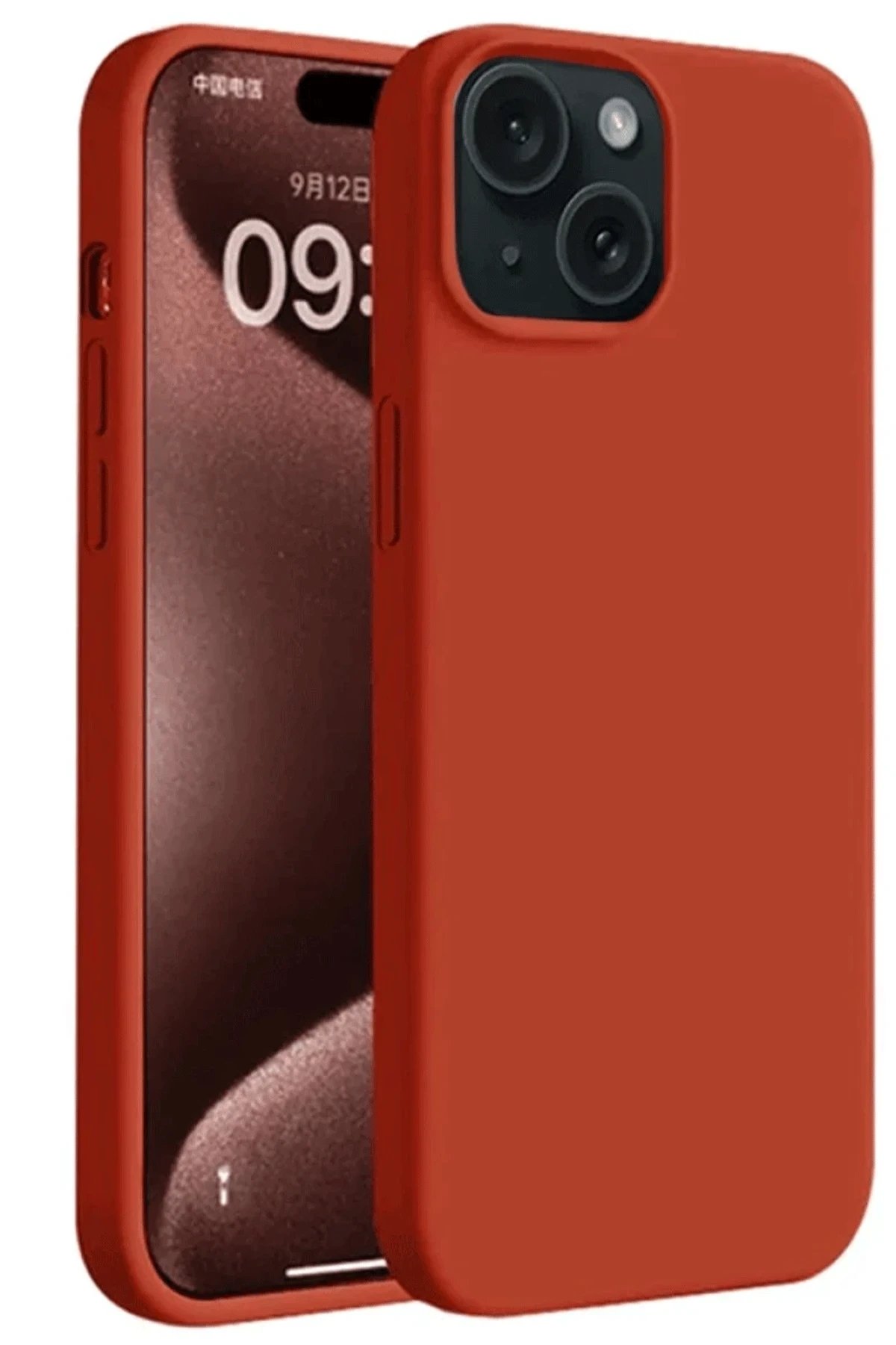 iPhone 15 Plus Kılıf First Silikon - Kırmızı-(5796)